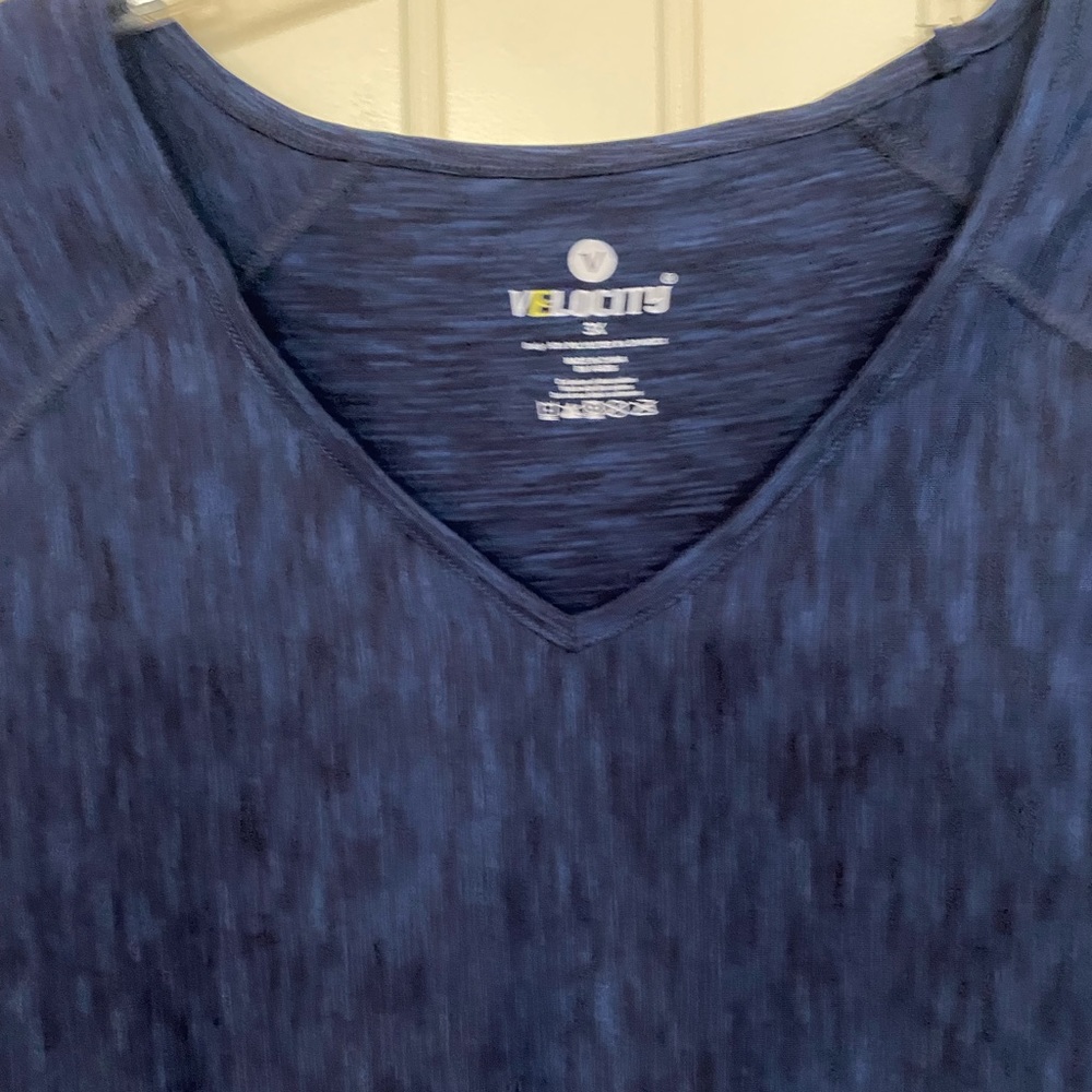 Velocity Plus Size Active T, Marled, Blue & Black EUC